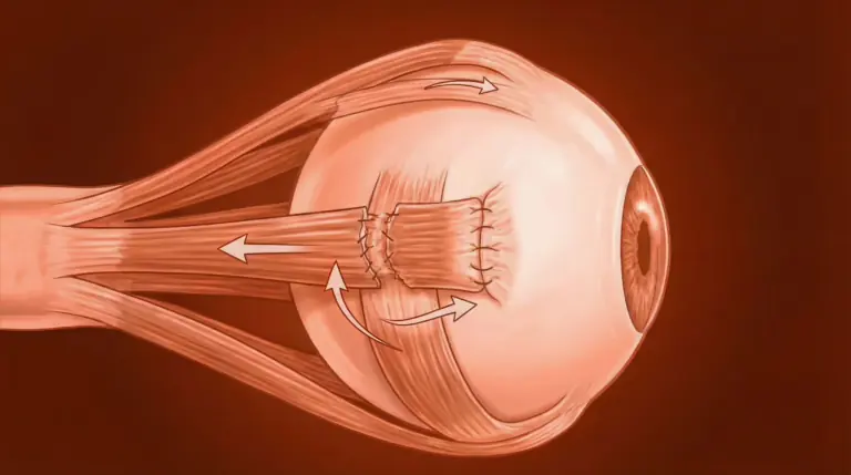 Illustrazione della chirurgia dei muscoli oculari nello strabismo