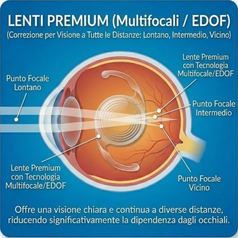 Schema di una lente intraoculare multifocale